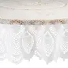 35 Inch White Round Handmade Lace Tablecloth
