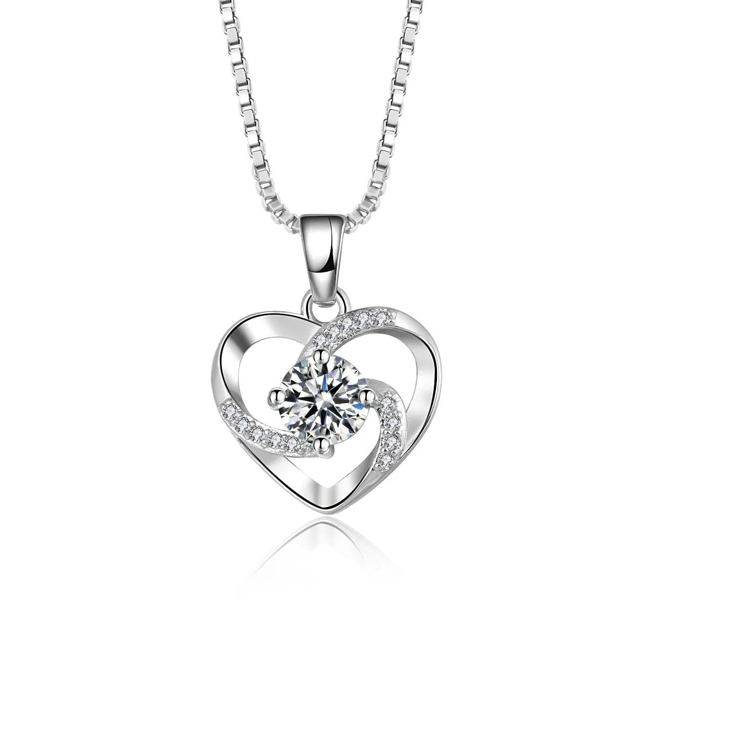 925 Silver Heart Shape Necklace Jewelry - Buy Necklace Jewelry,925 ...