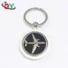 2019 fancy cheap key ring with chain middle custom logo metal enamel keychain