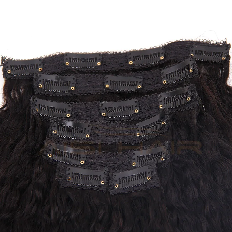 Wholesale Price Natural Black 100% Virgin Human Hair Brazilian Clip In Hair Extensions