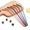Cool Drinking Copper Custom Logo Reusable Brush Stainless Steel Straw