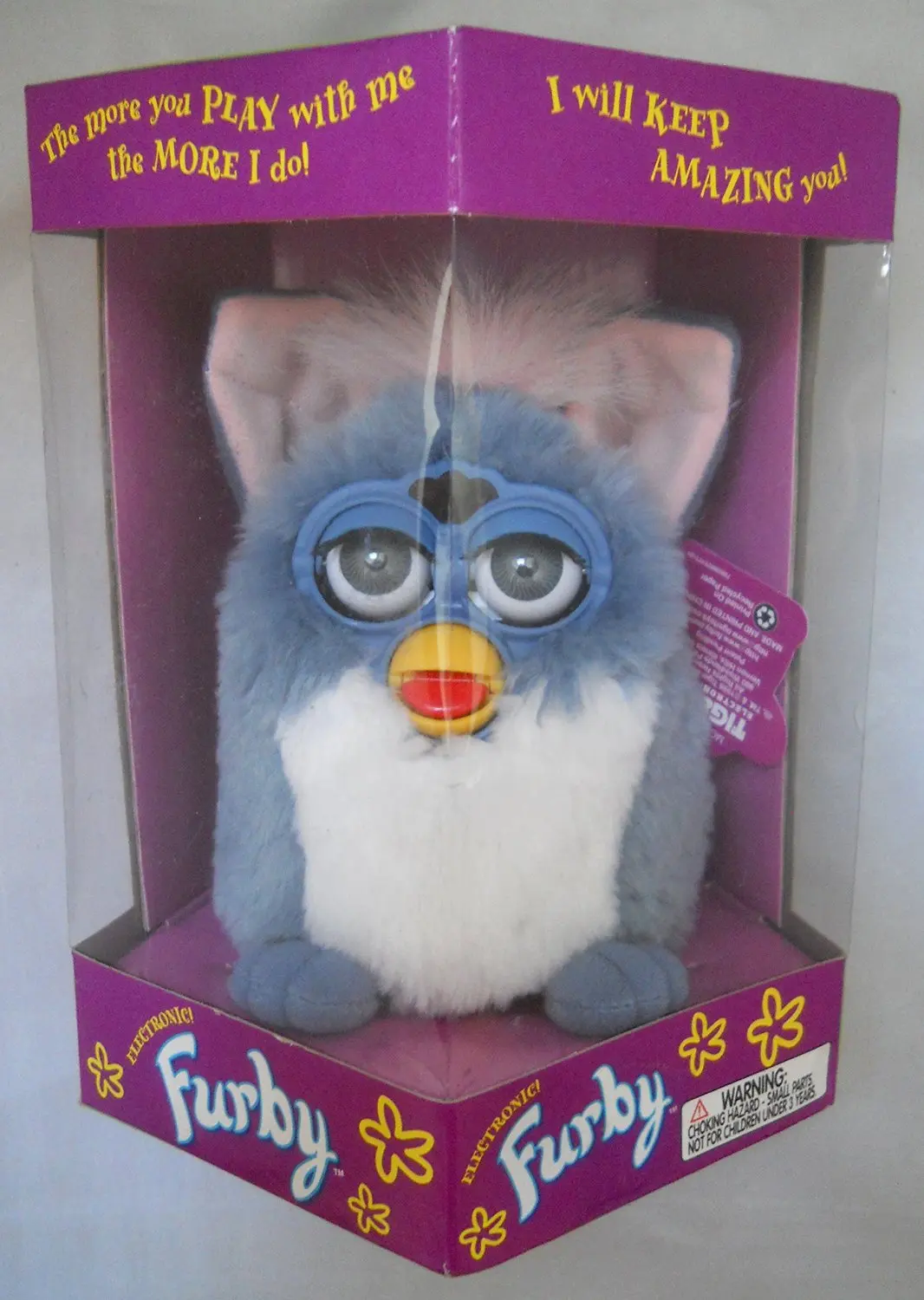 Long Hair Electronic Furbie Furby Model 70-800 Owl Gray Shag
