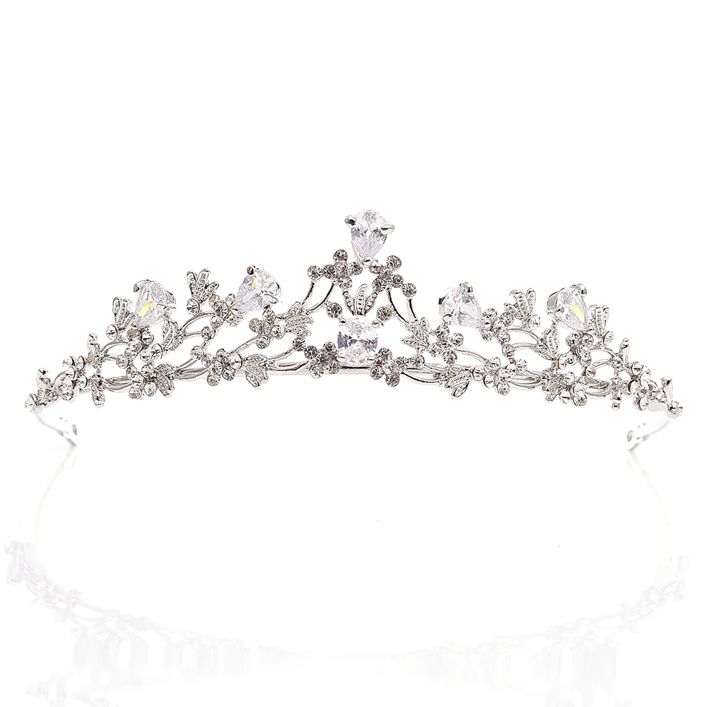 White Gold Real Diamond Crowns And Tiaras Crystals Cubic Zirconia Cz ...