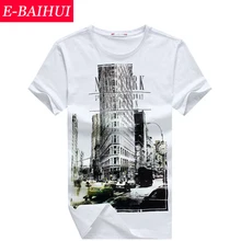 Free Shipping 2015 Spring Fashion E-BAIHUI Slim Fit Hip Hop Short Sleeve Tshirt New York Fitness T-shirt Skate Camisetas Swag