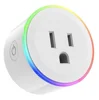 Wifi smart switch plug socket US RGB LED wireless mini phone socket tuya Alexa and Google Home & IFTTT control