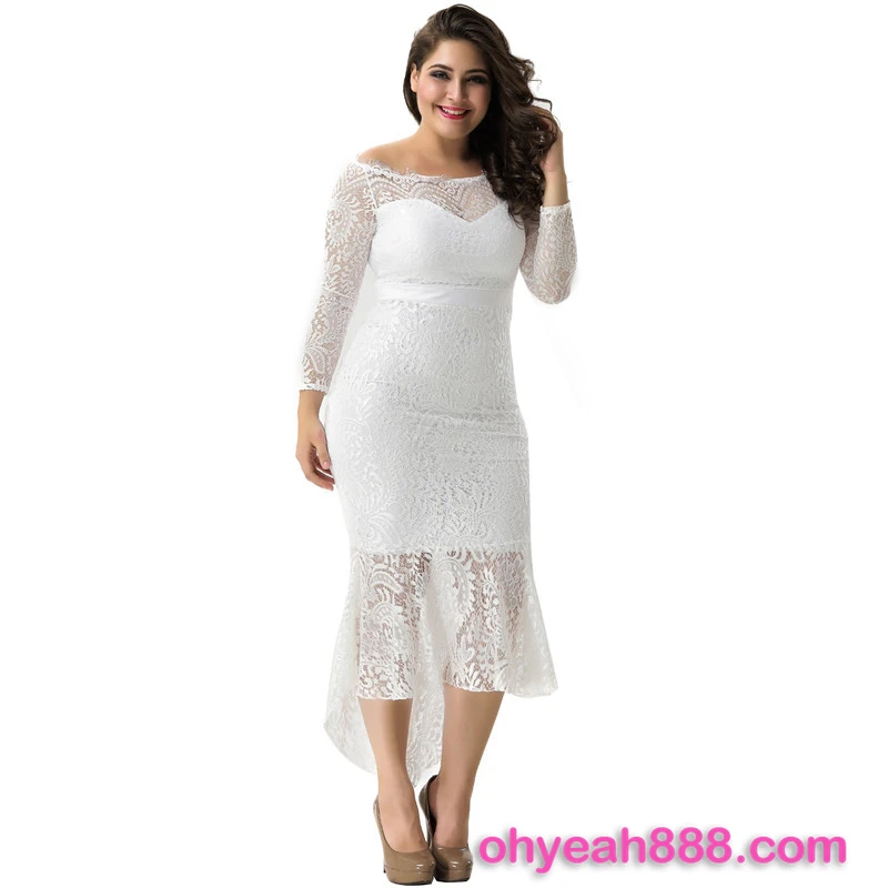 Low Moq Plus Size Lace Fat Women Patterns Girls White Lace Dress - Buy White Lace Dress,Fat 