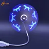 Gadget Gift Flexible LED Light Flashing Programmable Message usb mini fan