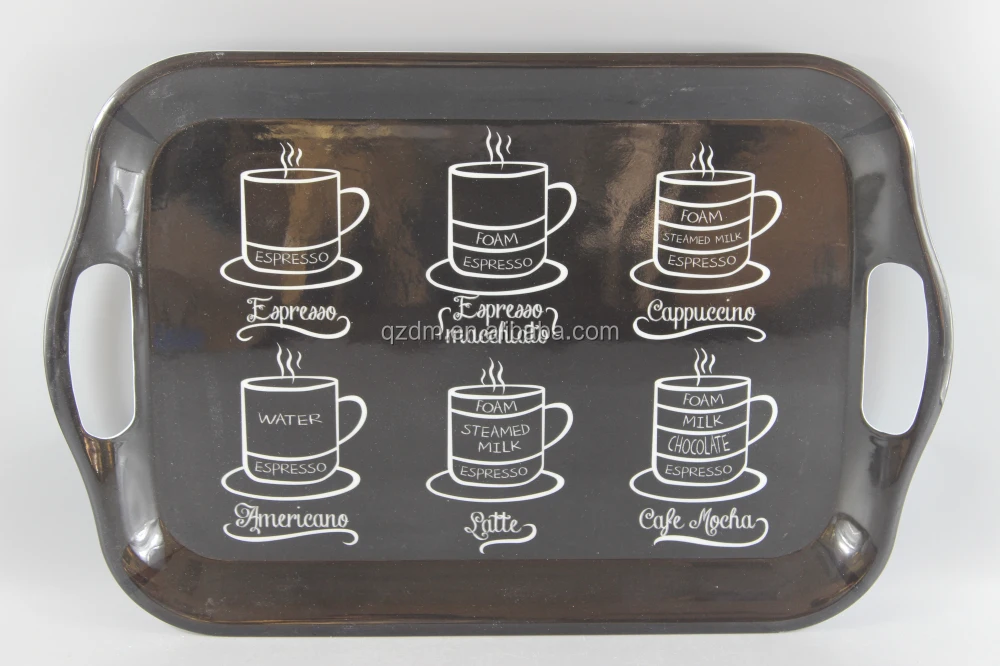Black Melamine Serving Tray For Teatime