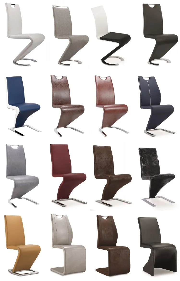 Wholesale price most popular PU black leather z shape dining chair