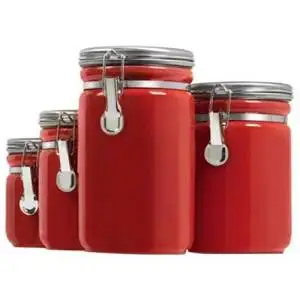 Red Ceramic Canister Set Find Deals Get Quotations Anchor Hocking 03923red 4pc Red Ceramic Canister Set Hocking03923red By