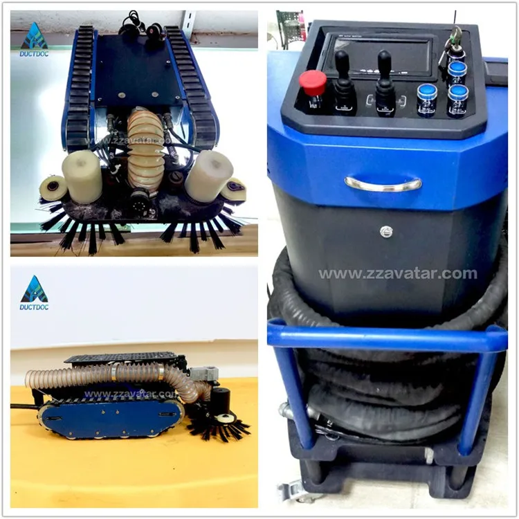 200550mm Large Hvac Duct Cleaning Robot Combined With Dust Collector