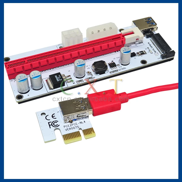 Newest Pcie Riser 1x To 16x Risers Pcie Risers Usb 3.0 Data Cable Sata ...