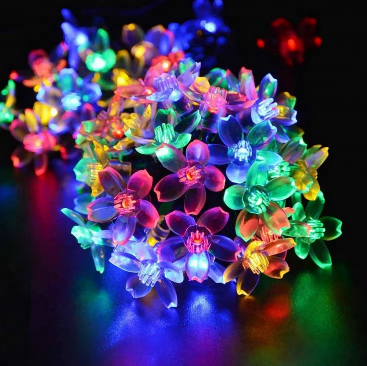 Solar Power Led Flower  Festival String Light for Outdoor Holiday Decoration