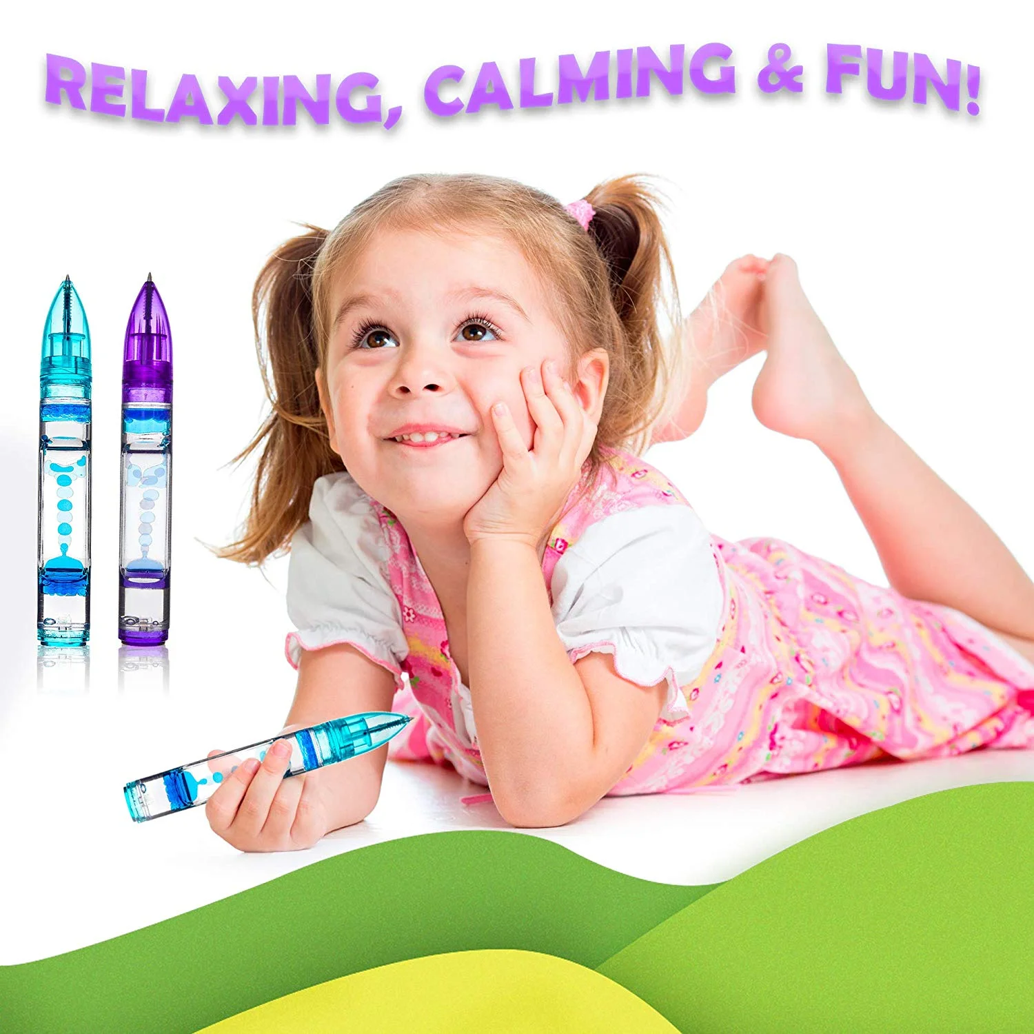 Yoya Liquipen - Liquid Motion Bubbler Pens Sensory Toy (3 Pack) - Writes  Like a Regular Pen - Colorful Timer Pens Great for Stress and Anxiety  Relief