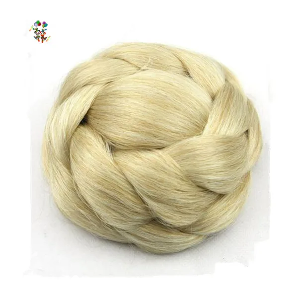 Natural Blonde Color Dome Scrunchy Clip Synthetic Hair Buns Hpc