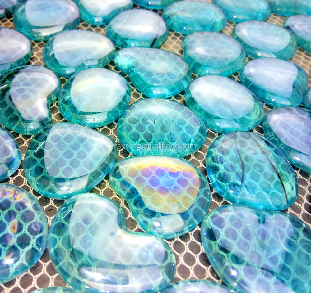 Trending Aqua Blue Pebble Decorative Gl Mosaic Tile For Decorative Gl Mosaic Tile