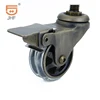furniture double caster wheel brass caster fixed 1.5 inch caster wheel with brake
