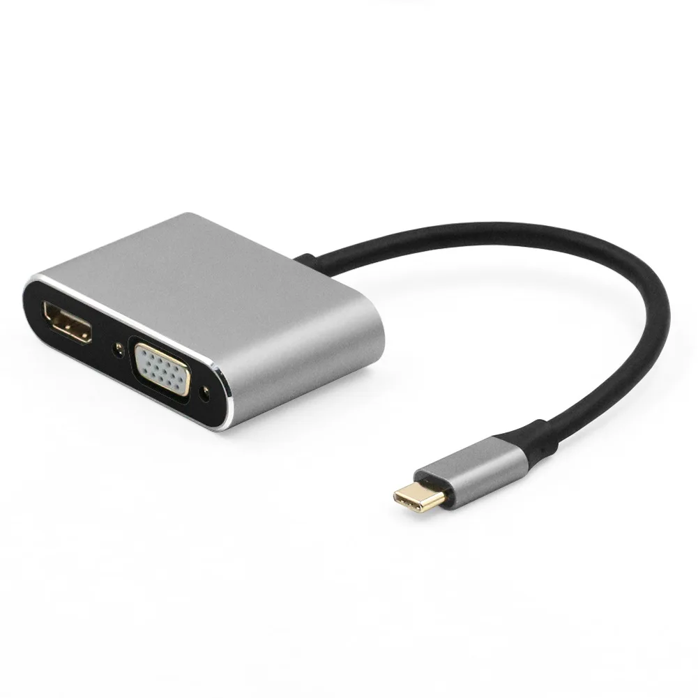 En A K Usb C Hdmi O Vga Adaptador De Hub Usb Convertidor De