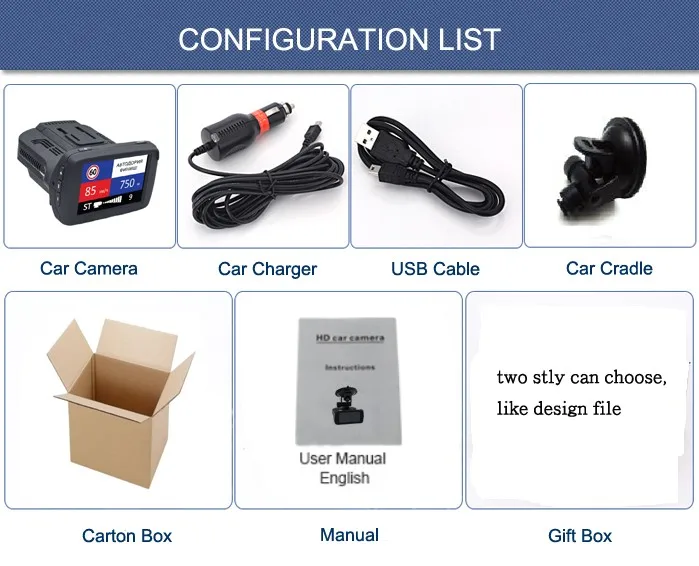 2.7 Inch Ambarella A7 HD1296P Car Speed Radar Detector DVR Car Camera GPS Car DVR