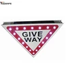 LED Flashing Solar Triangle Give Way /bicycle Sign