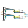 folding loading and unloading arms with online monitoring of status of oil