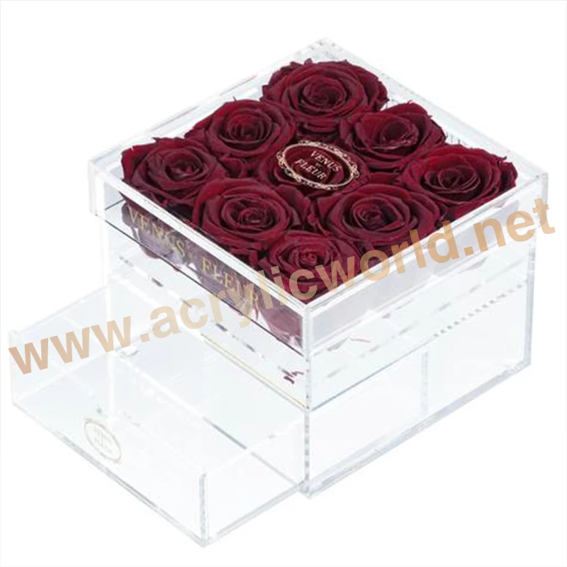 Clear Acrylic Flower Box Acrylic Roses Box With Lid Buy High Quality