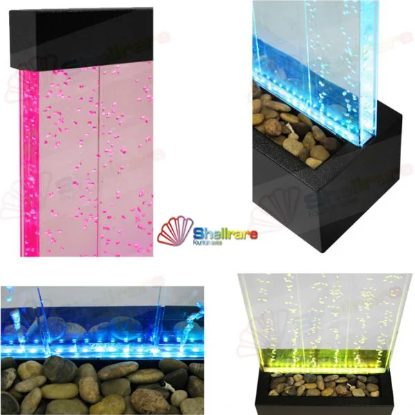 Bubble Wall Aquarium 72" Led Lighting Indoor Panel Waterfall Home