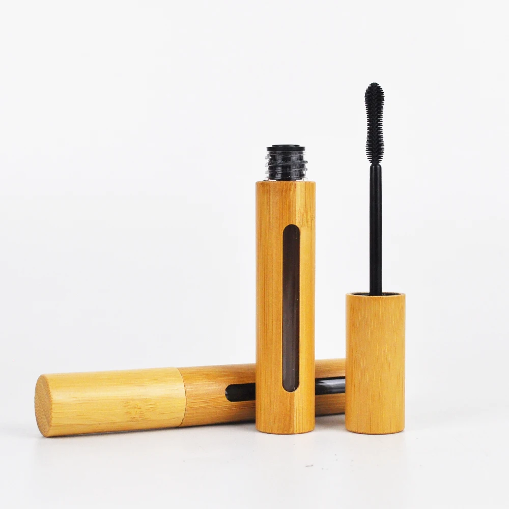 Empty Mascara Container Tube Packaging 6ml Bamboo Wooden Mascara Tube