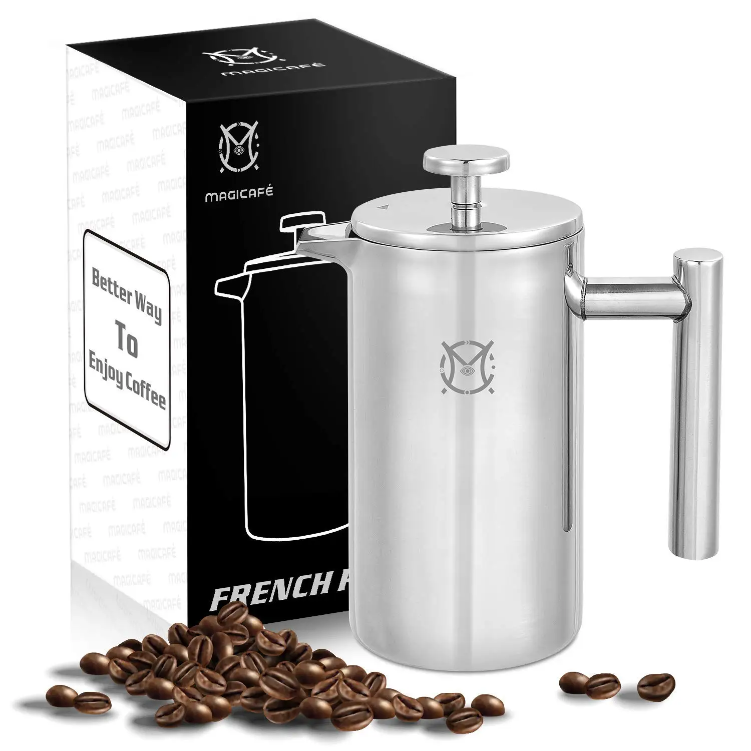 Misc Home Gourmet Gunmetal Finish Stainless Steel French Press Coffee Maker Tea Maker 1 Liter, 34 Oz Coffee Press Gunmetal