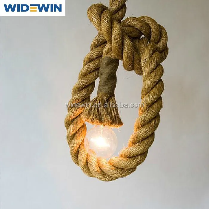 popular indoor light length 2.5m jute material hemp rope lamps for decoration