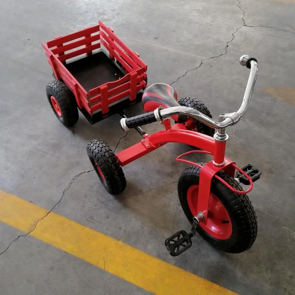 wooden trike and trailer