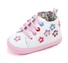 Sakura flower printed wholesale baby girl's soft sole casual shoes