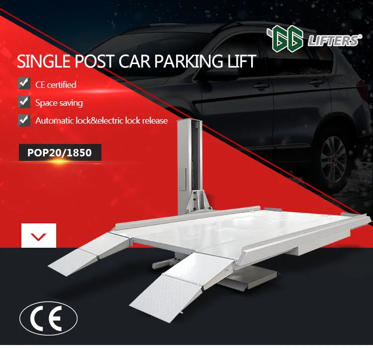 GG Lifter Special Single Post Parking Lift - Heavy Duty Car Repairing, Parking Lift for Home, Workshop, Garage - GG Lifters