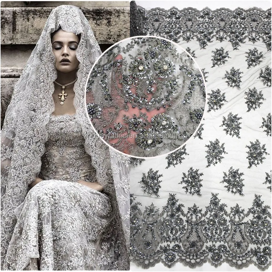 grey lace fabric wholesale