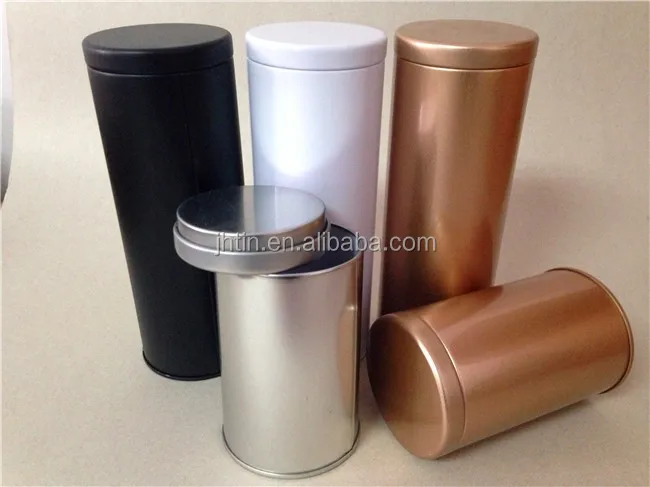 Cylinder Air Empty Coffee Cans Double Lid Style Black White Gold Color For Choice Cylinder Air Empty Coffee Cans Double Lid Style Black White Gold Color For Choice