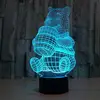 3D Illusion Remote Control LED Desk Table Night Light Lamp