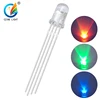 Factory price wholesale clear 5mm 4-pin round multi-color rgb flicker led diode red green blue