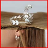 Spring design 2016 25mm 925 sterling silver leaf shape hoop earring