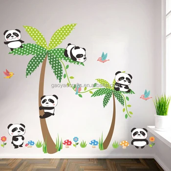 Desain Baru Kartun Panda  Pohon Kelapa Islands Rumah  