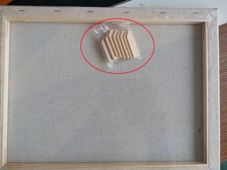 with wooden wedge
