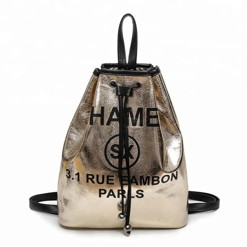 gold drawstring backpack