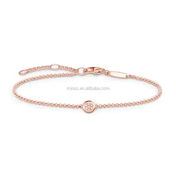 Glam Soul Diamond Disc Bracelet Rose Gold Adjule Chain Link Glam Soul Diamond Disc Bracelet Rose