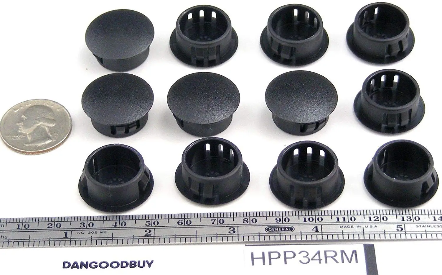 uxcell/® Plastic Locking Panel Hole Plugs 5//16 Inch 8mm Dia 250 Pcs Black