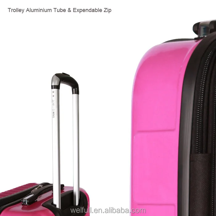 pink hard suitcases with wheels