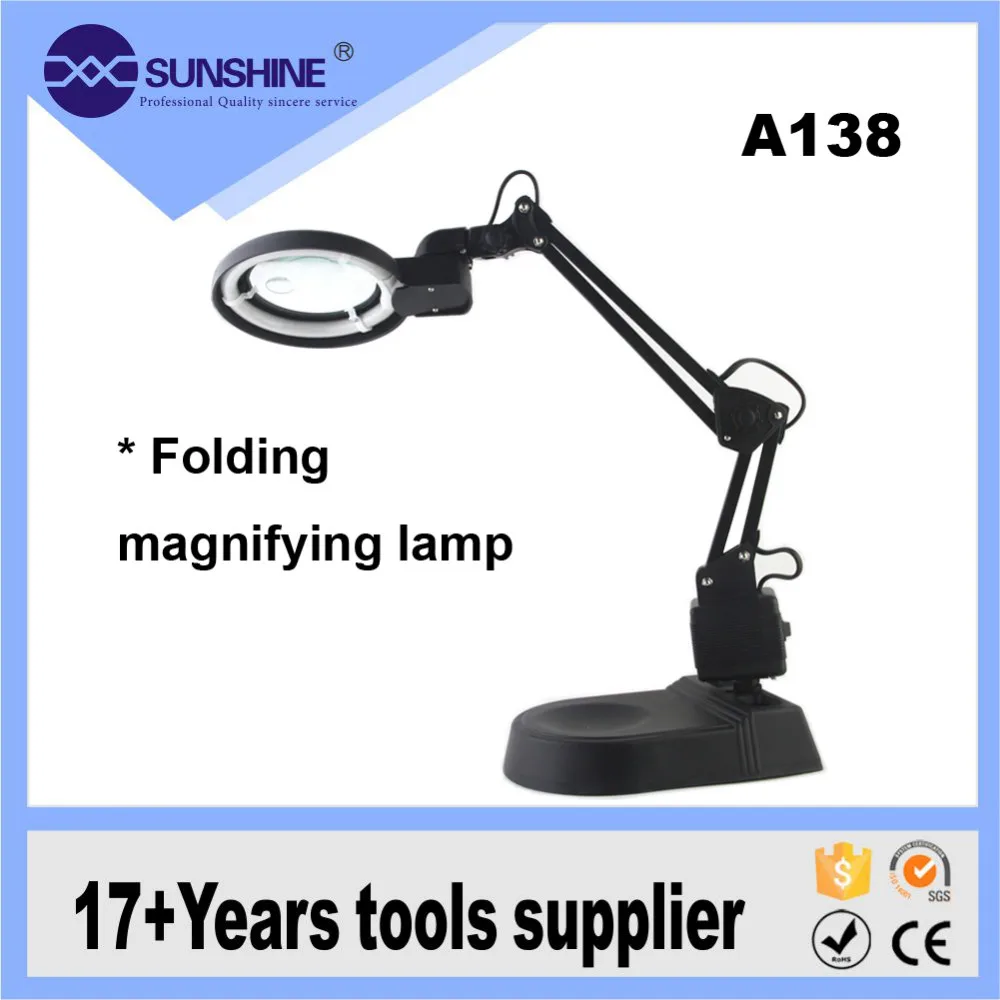 A138 Table Desk Clamp Mount Magnifying Lamp Optical Glass Led