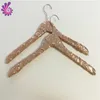Hot sale shiny rose gold sequins covered wooden frame top hanger colorful choice