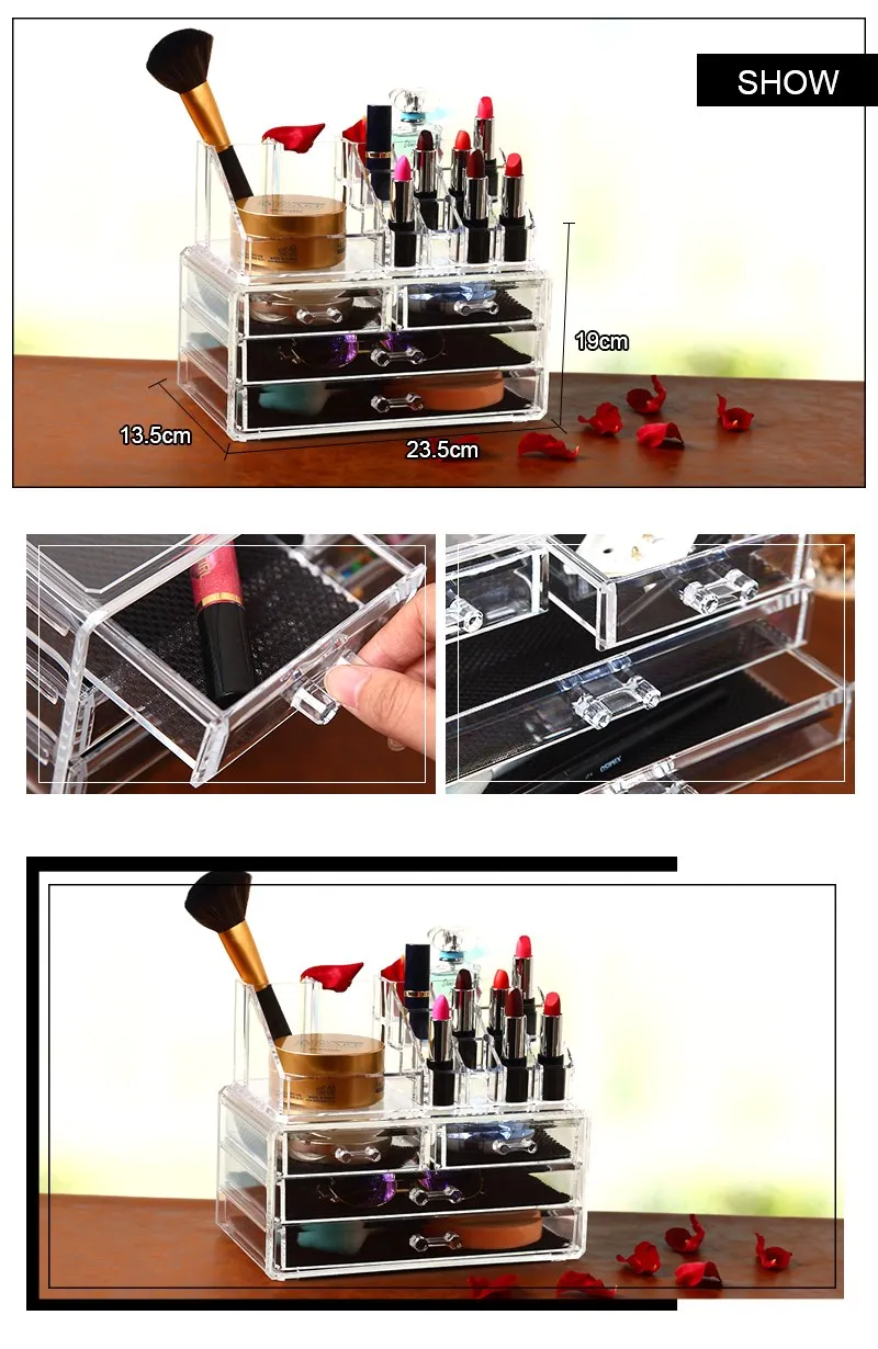 Dressing Table Clear Acrylic Makeup Cosmetic Beauty Organizer With 4 Drawers Buy Dressing