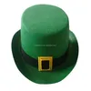 St Patricks Day Green Top Hat with buckle Fancy Dress Costume Hat QHAT-2130