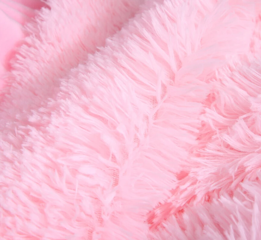 100% polyester soft luxury blankets long hair PV velvet plush faux fur throw blanket