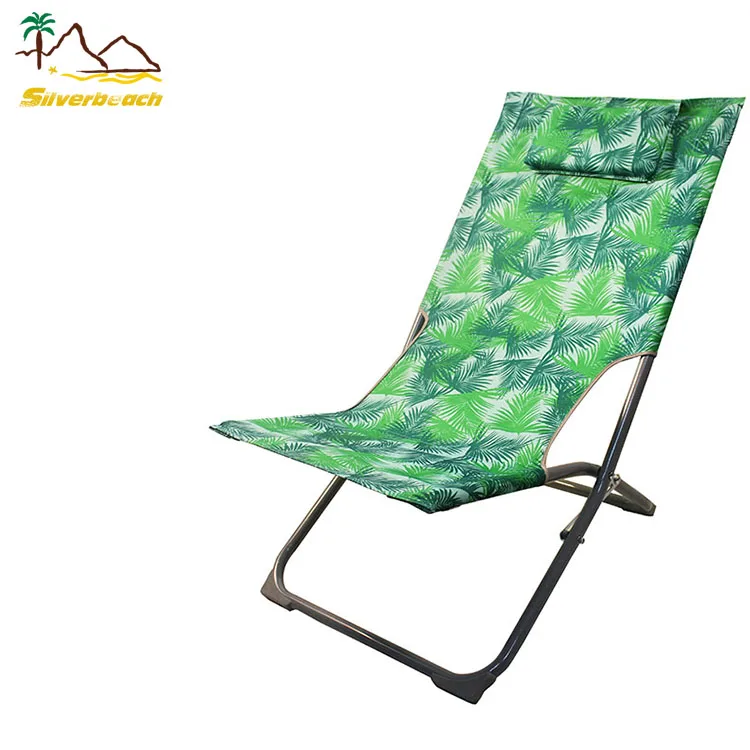 Folding Reclining Beach Chair With Pillow Beach Deck Chair With Pillow